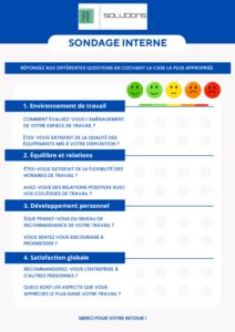 formulaire de satisfaction permettant d'évaluer et de mesurer la QVCT